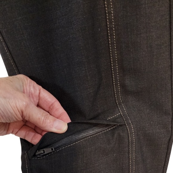 Athleta Canyon Casual Wool Blend Stretch Boot Cut Pants Zipper Pockets 10 Tall - Picture 9 of 16